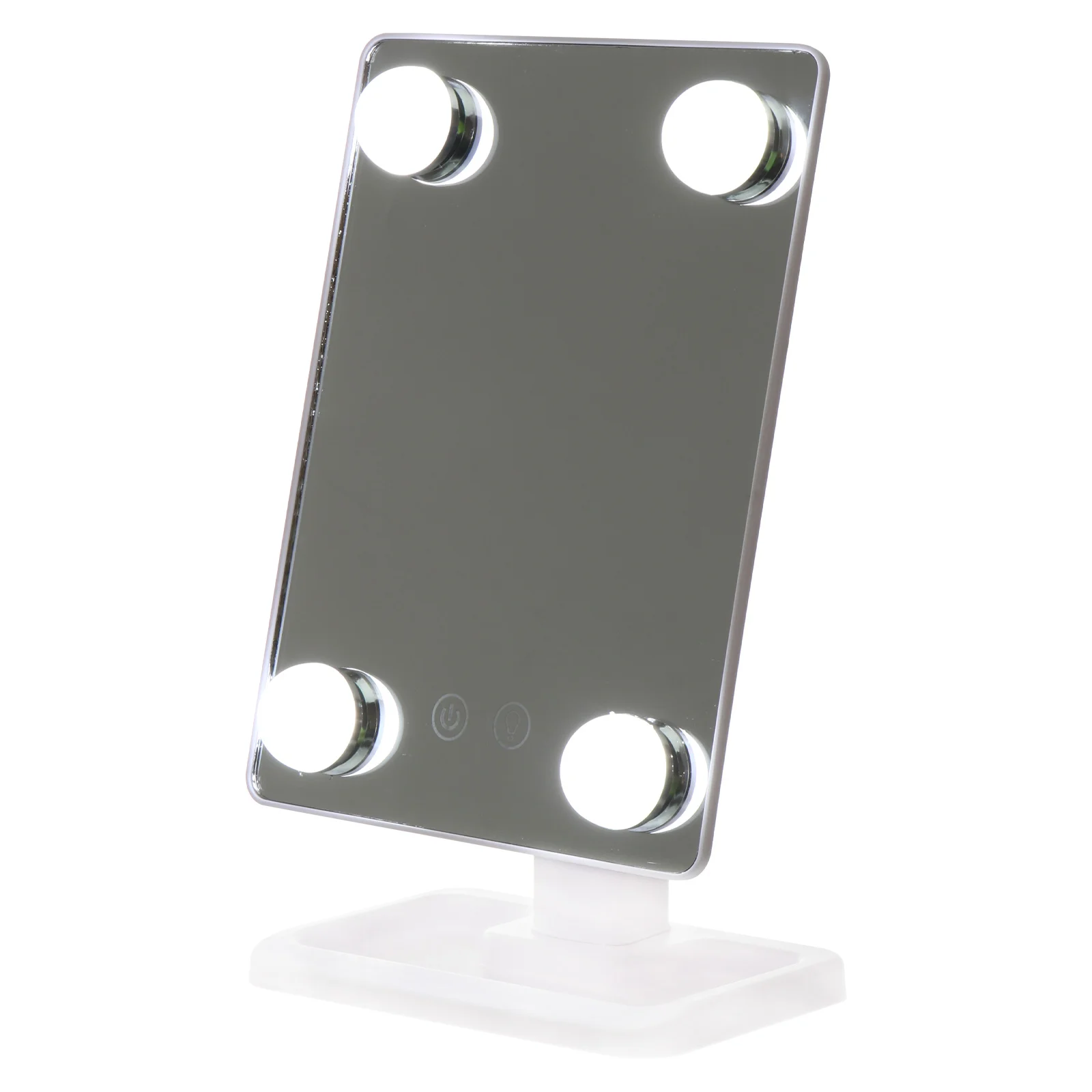 

Decorative Vanity Makeup Mirror Swivel Tabletop Mirror with LED Light Lamp