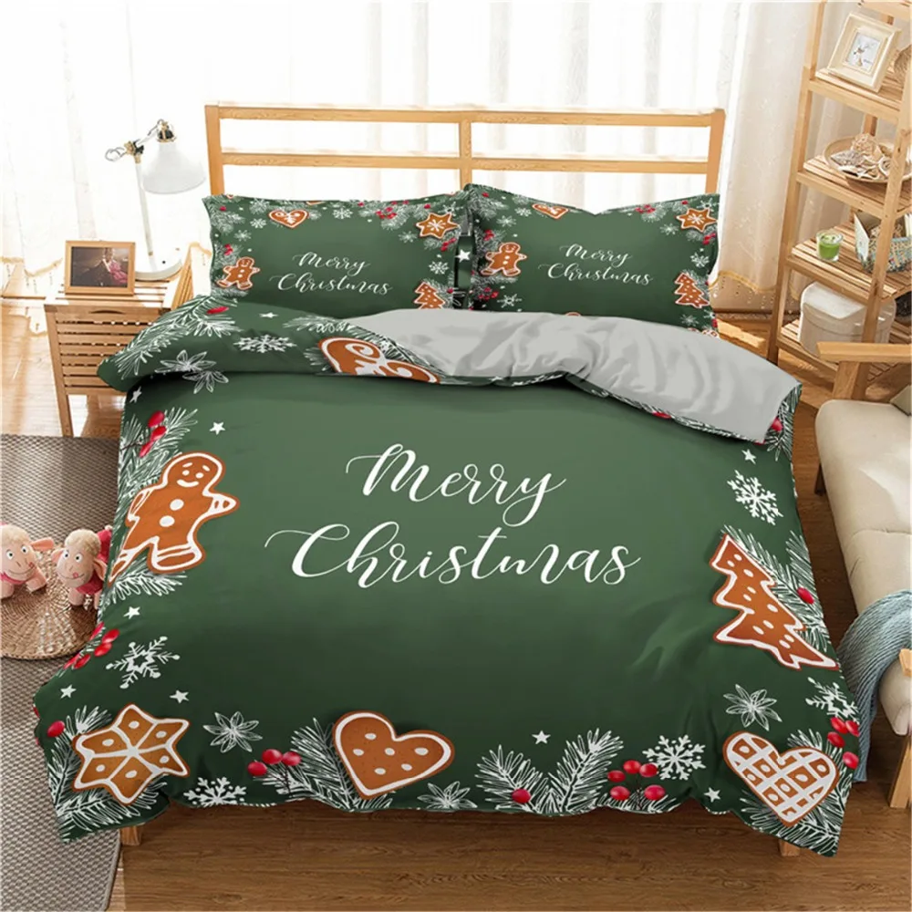 Boniu Merry Christmas постельное белье с 3d принтом оленя и Санта Клауса набор пододеяльников с наволочкой микрофибра постельное белье