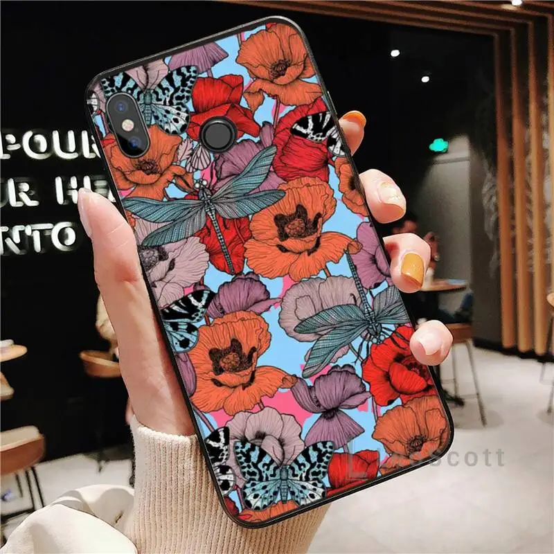 

Premium texture flower Phone Case For Xiaomi Redmi Note 4 4x 5 6 7 8 pro S2 PLUS 6A PRO