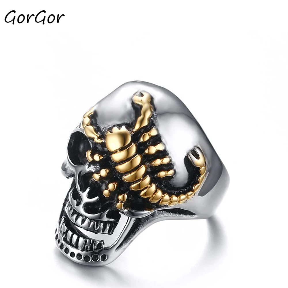 

Новое поступление, серебристые кольца в виде черепа, из нержавеющей стали