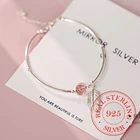 925 стерлингового серебра с украшением в виде кристаллов круглые бусины браслет с подвеской в виде пера и регулирующийся размер, Braclets для вокруг шеи отличное Женское Ожерелье Свадебные украшения