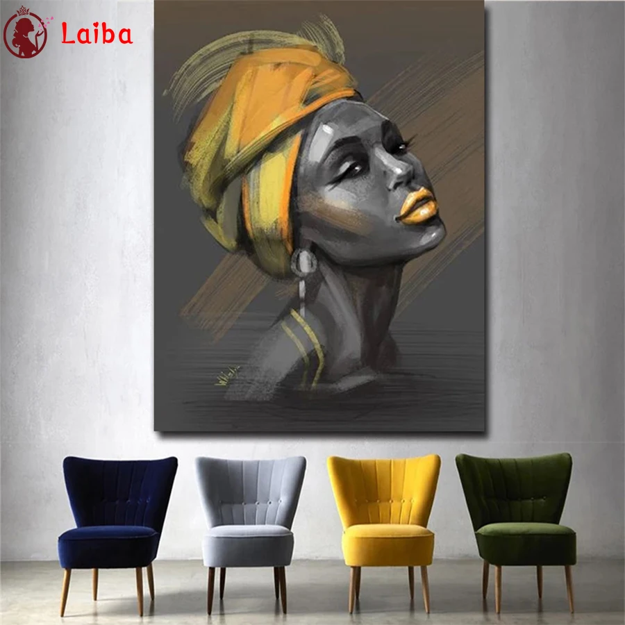 

5D «сделай сам», алмазная живопись, абстрактное искусство, роспись, Африканская женщина, вышивка крестиком, полная квадратная/круглая Алмазная мозаика, вышивка