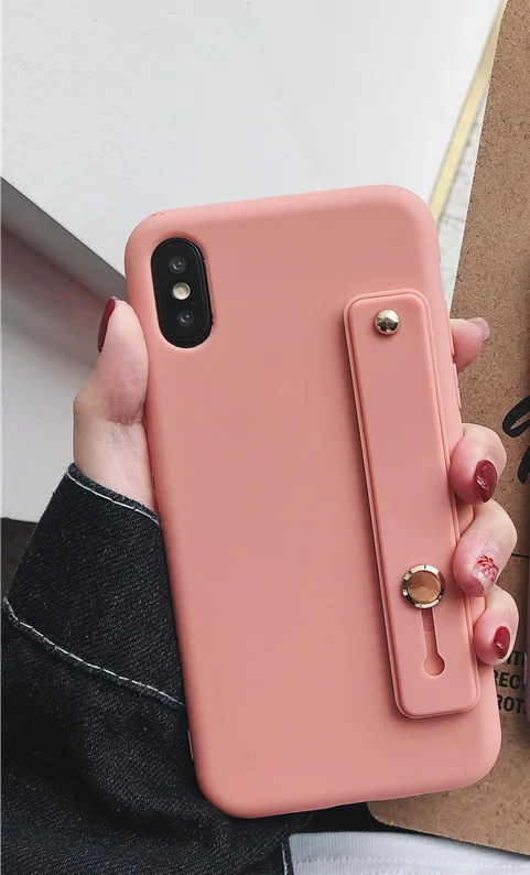 

For iPhone11pro mobile phone shell iphoneXsMa self-adhesive wristband shell solid color material for Apple 12 protective cover