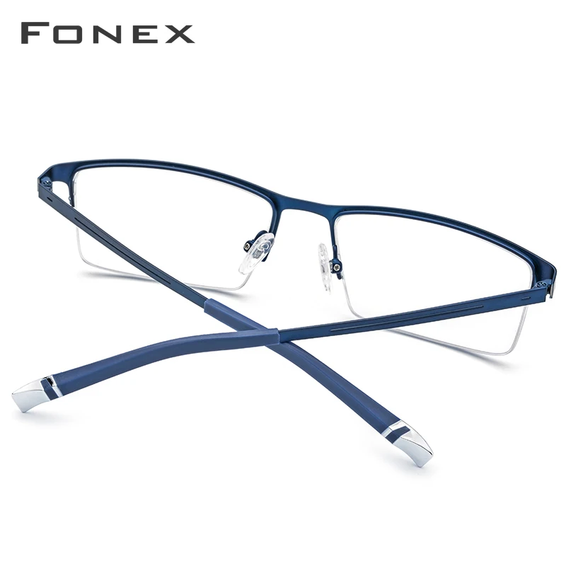 Очки из FONEX сплава, полуквадратные очки для близорукости, оправы для очков по рецепту, мужские новые полуоправы, оптические оправы, очки 8825