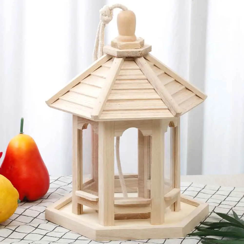 Двор открытый сад прозрачная доска деревянная кормушка для птиц легко