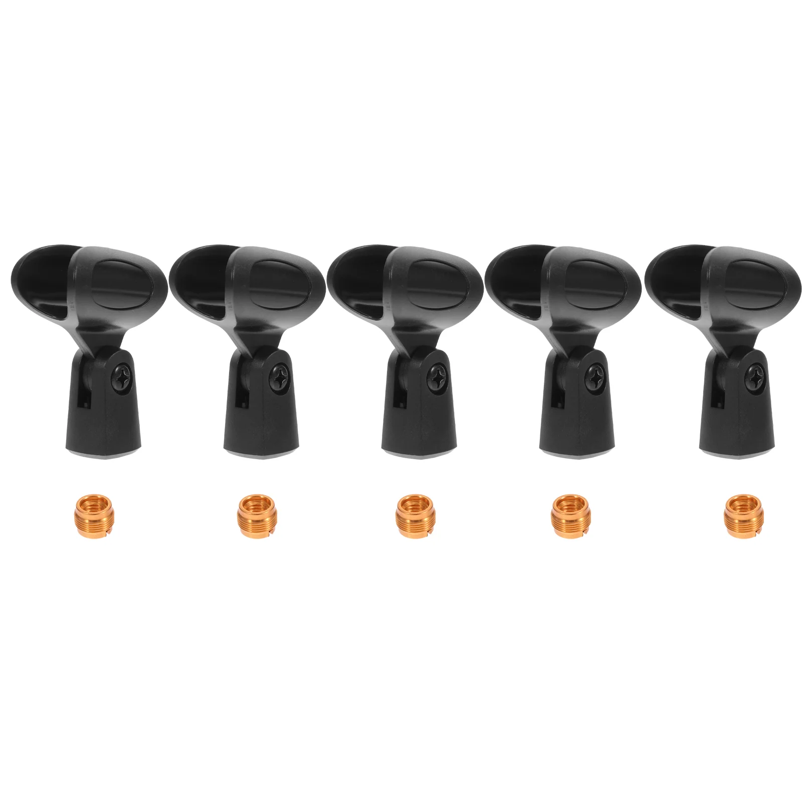 

5sets Mic Stand Clips Practical Universal Microphone Clips Clips for Mic Black