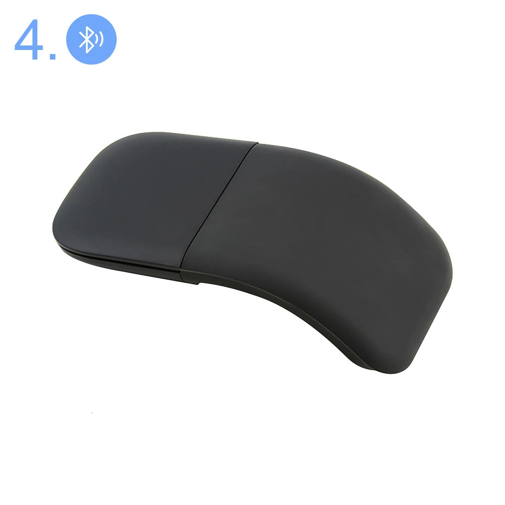 CHUYI Беспроводная Bluetooth Бесшумная Мышь Arc Touch роликовая Складная лазерная мышь Mause Sem Fio ультра тонкая оптическая мышь для ноутбука microsoft - Цвет: Bluetooth black