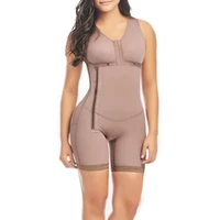 sleeveless mid leg side zipper bodysuit with bra women shapewear firm tummy control breathable fajas