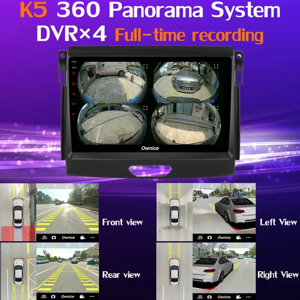 Панорамная камера 360 ° 4G LTE WiFi 8 ядерный Android 9,0 4G+ 64G SPDIF DSP CarPlay Автомобильный плеер для Ford Ranger- gps радио