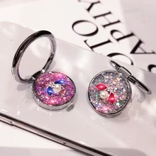 Crystal round bracket is suitable for iphone Huawei Redmi Samsung A49 mobile phone ring bracket bracket rotation Bee Bling