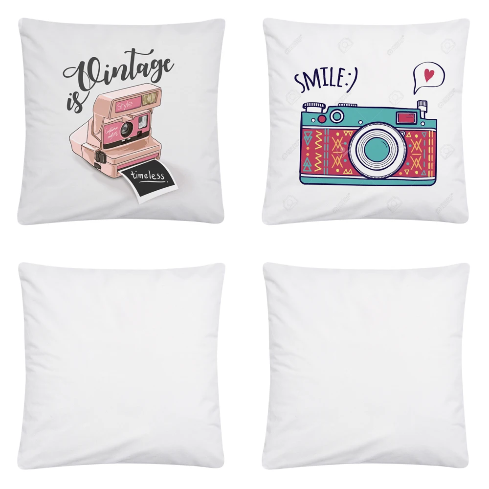 

Cartoon camera pattern Soft Short Plush Cushion Cover Pillow Case for Home Sofa Car Decor Pillowcase 45X45cm