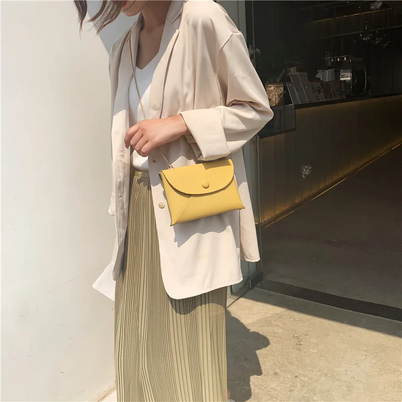 Конверт на кнопке для женщин 2019 Новая модная квадратная сумка с одним плечом