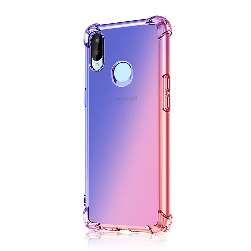 Blue and Pink С четырьмя воздушными угловой градиентный прозрачный ТПУ чехол для samsung Galaxy A90 A80 A70 A60 A50 A40 A30 A20 A10 A9S A8S A2 CORE M40 M30 M20 M10 - Цвет: Blue and Pink