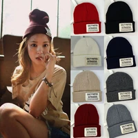 womanmen winter autumn hats solid cute female knitted beanies caps ladies warmer bonnet casual cap