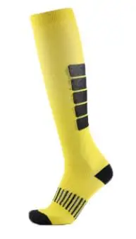 yellow Мужские и женские длинные Компрессионные носки новые толстые полосатые носки для спорта на открытом воздухе беговые леггинсы носки давления для мужчин и женщин - Цвет: yellow