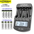 Перезаряжаемая батарея LiitoKala 1,2 в AAA 900 мАч AA 2500 мАч Ni-MH с зарядным устройством Lii-ND4 для зарядки и проверки емкости аккумулятора