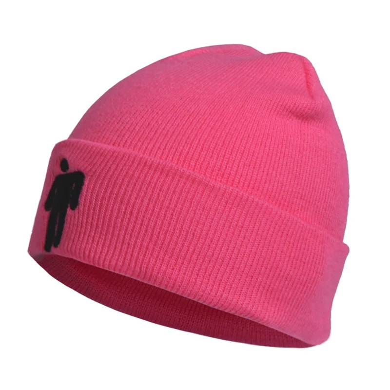Rose red Уличные спортивные колпачки вязаная Лыжная шапка унисекс Твердые хип-хоп Skullies вязаная зимняя теплая Повседневная шапка - Цвет: Rose red