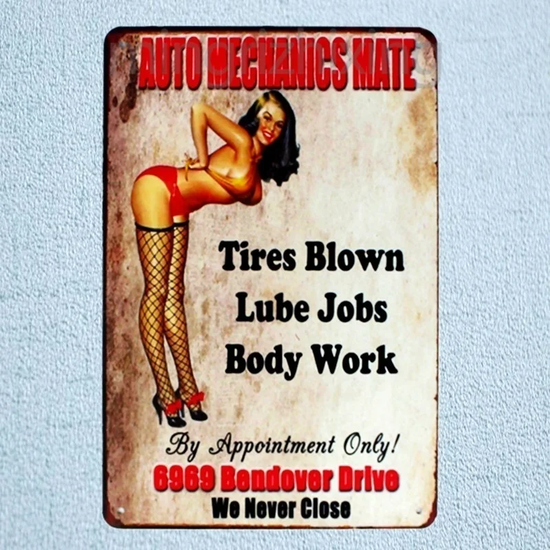 9 Kinds 1 PCS Garage Auto Mechanic Partner Sexy Girl Metal Tin Sign Wall Vintage Decorative Plate 30*20cm | Дом и сад
