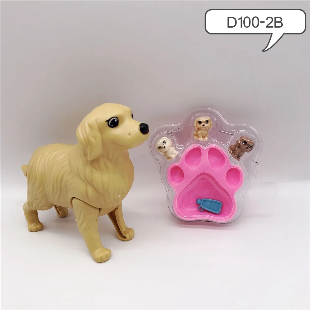 D100-2B 1:6, функция собаки, пластиковая собака для детей, Барби, принцесса, кукла, аксессуары, кукла для девочки, подарок на день рождения, игровая комната, игрушки для Ch - Цвет: D100-2B