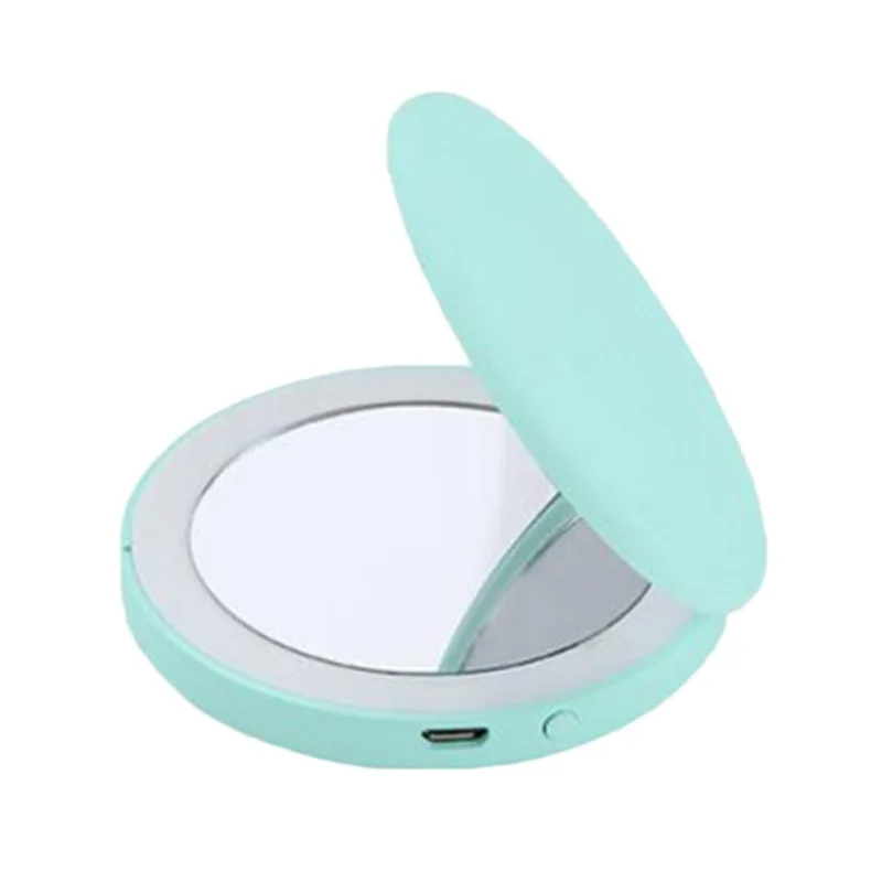 Светодиодный зеркало для макияжа с 10 лампами Увеличьте ручную складку небольшой