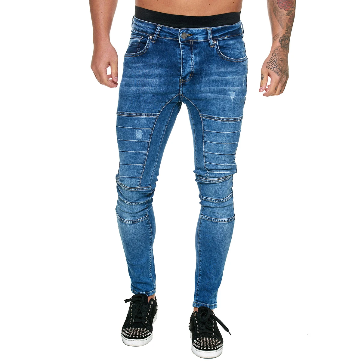 

Мужские джинсы в полоску, с боковыми карманами