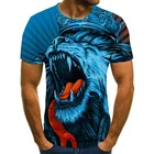 Красивая индивидуальная Молодежная Повседневная Спортивная футболка с изображением Льва, уличная Летняя мужская футболка с круглым вырезом и коротким рукавом и животным принтом, 3D топы