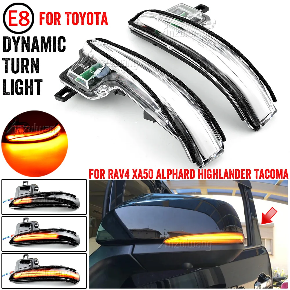 

LED Dynamic Turn Signal Light Mirror Indicator For Toyota Alphard Tacoma Vellfire 16-19 RAV4 XA50 Highlander 2020 For Lexus LM