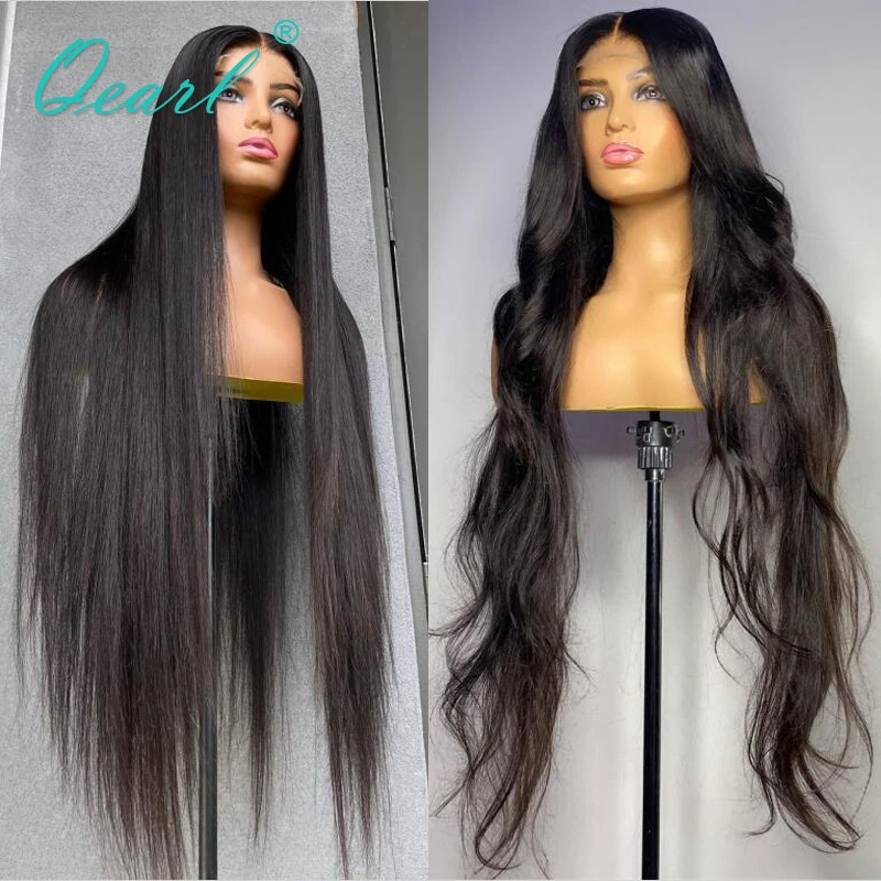 

Парик из натуральных волос 32 дюйма, 40 дюймов, женские парики на сетке спереди 13x4, прямые фронтальные парики, бразильские волосы Remy, отбеленны...