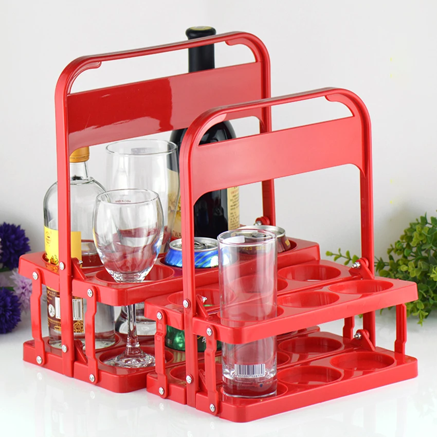 Винная Корзина для хранения пива Пластик складной корзина держатель напитков