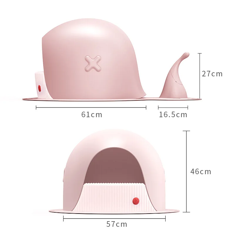 

Whale Cat Litter Box Semi-closed Splash-proof Cat Potty Isolation Odor Large Capacity Pet Toilet Supplies Cat Accessories