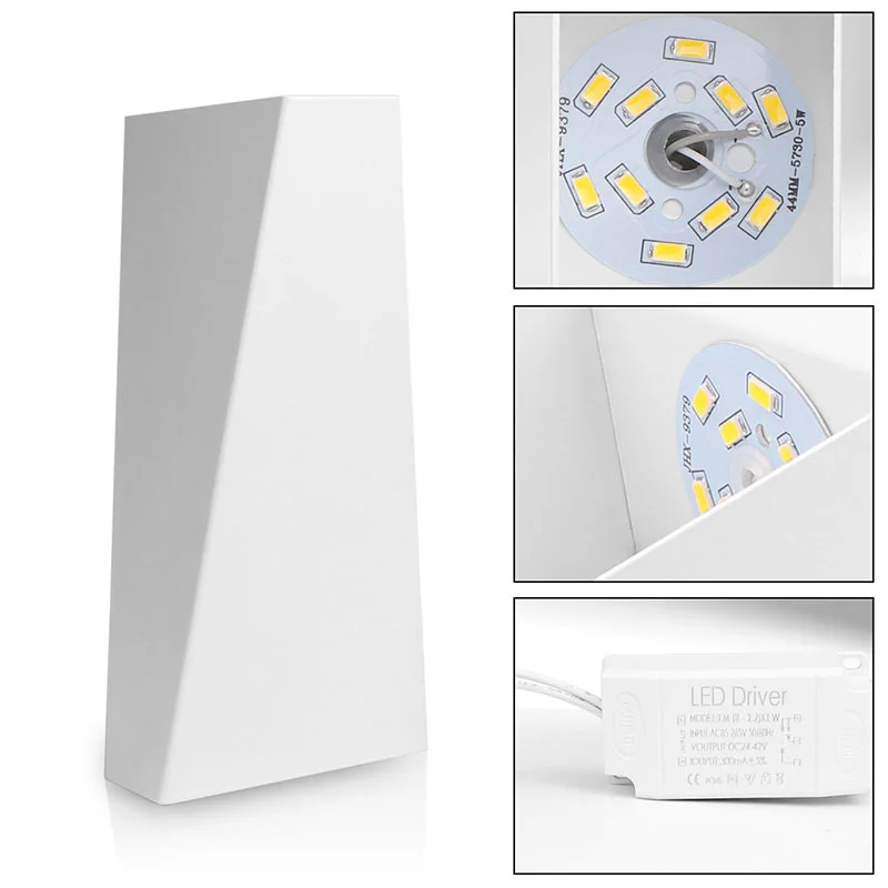 

Modern LED Wall Lamp Dual-Head Geometry Bedside Sconces For Living Room Aisle Hall Bedroom Corridor Restroom