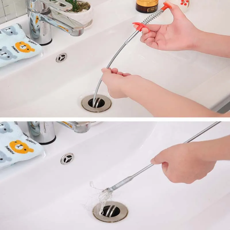 

Z30 Flexible Sink Claw Pick Up Kitchen Cleaning Tools Pipeline Dredge Sink Hair Brush Cleaner Bend Sink Tool With Spring Grip