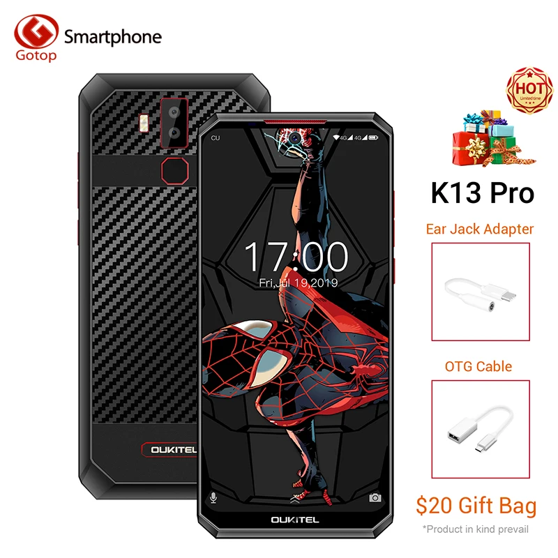 OUKITEL K13 Pro 6,41 ''11000 mAh 4GB 64GB смартфон MT6762 Восьмиядерный Android 9,0 NFC мобильный телефон с функцией распознавания лица 5 V/6A Быстрая зарядка