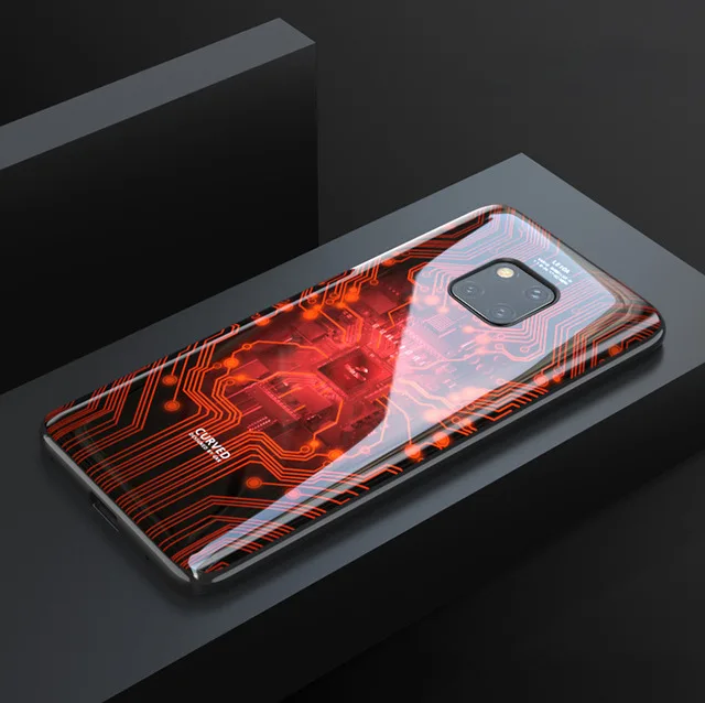 Чехол из закаленного стекла для huawei P30 P30 Pro mate 30 20 Pro p30 4 в 1 6D изогнутая шахматная доска противоударный чехол мягкий чехол - Цвет: Color K