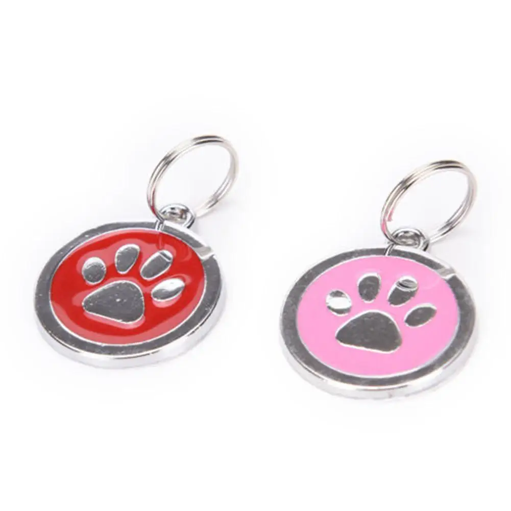 Круглый Кулон ошейник для собак с рисунком костей и идентификацией по имени