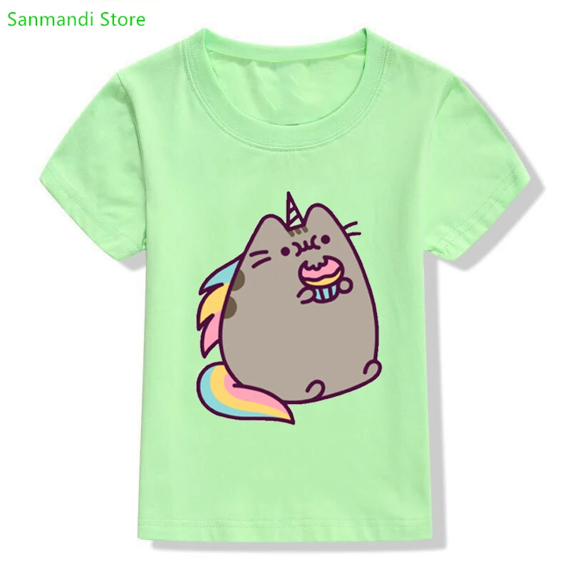 

Funny Coffee Cat Cartoon Print Tshirt Girls/Boys Cute Unicorn T Shirt Kawaii Kids Clothes Harajuku Shirt Summer Fashion T-Shirt