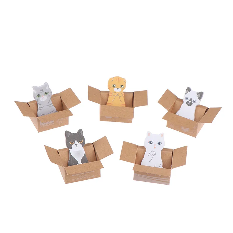 

1pc Cartoon Stationery Sticky Notes Office School Supplies Memo Pad Scrap 3D Kawaii Cat Dog Box Stickers
