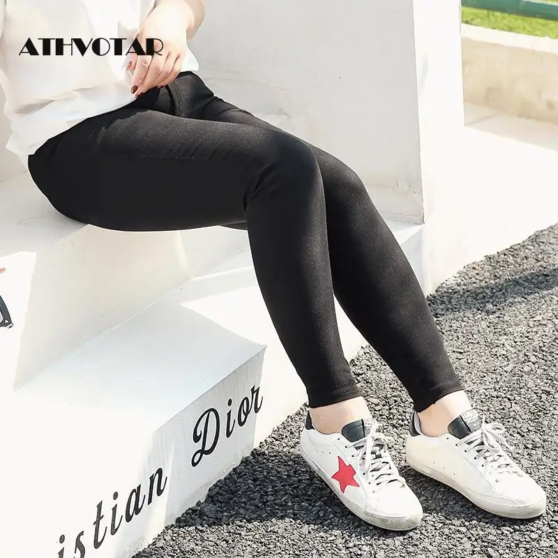 Женские бархатные плотные леггинсы ATHVOTAR женские зимние теплые для фитнеса