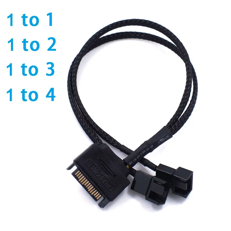 SATA 15Pin на возраст 1 2 3 4 * 3Pin / 4Pin компьютер водяного охлаждения разветвитель