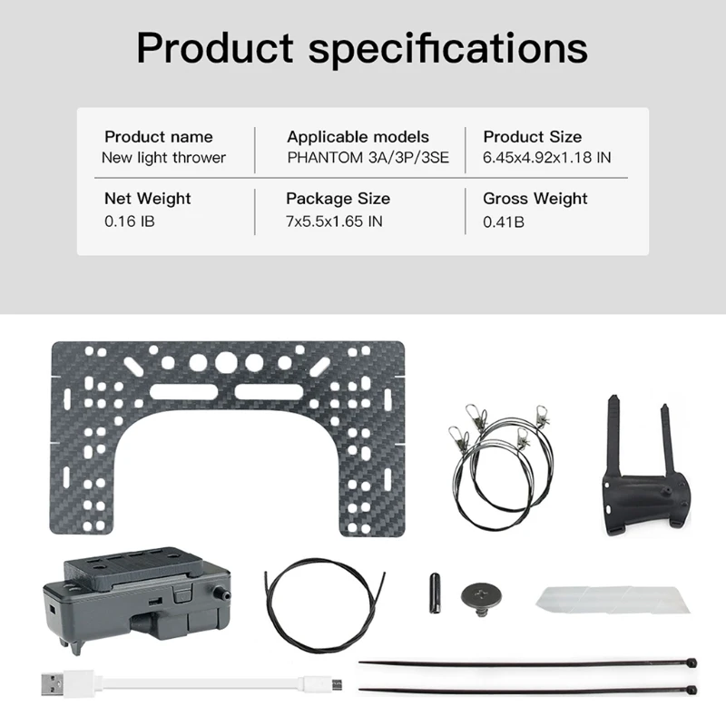 

Drone Double Release Thrower Aerial Clip Drop Kit Bait Carrying Dropper Device for Phantom 3A/3P/3SE ( 2/3S )