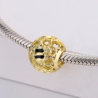 925 sterling silver little bee pendant fashion little butterfly starry sky beaded charm bracelet diy jewelry for pandora