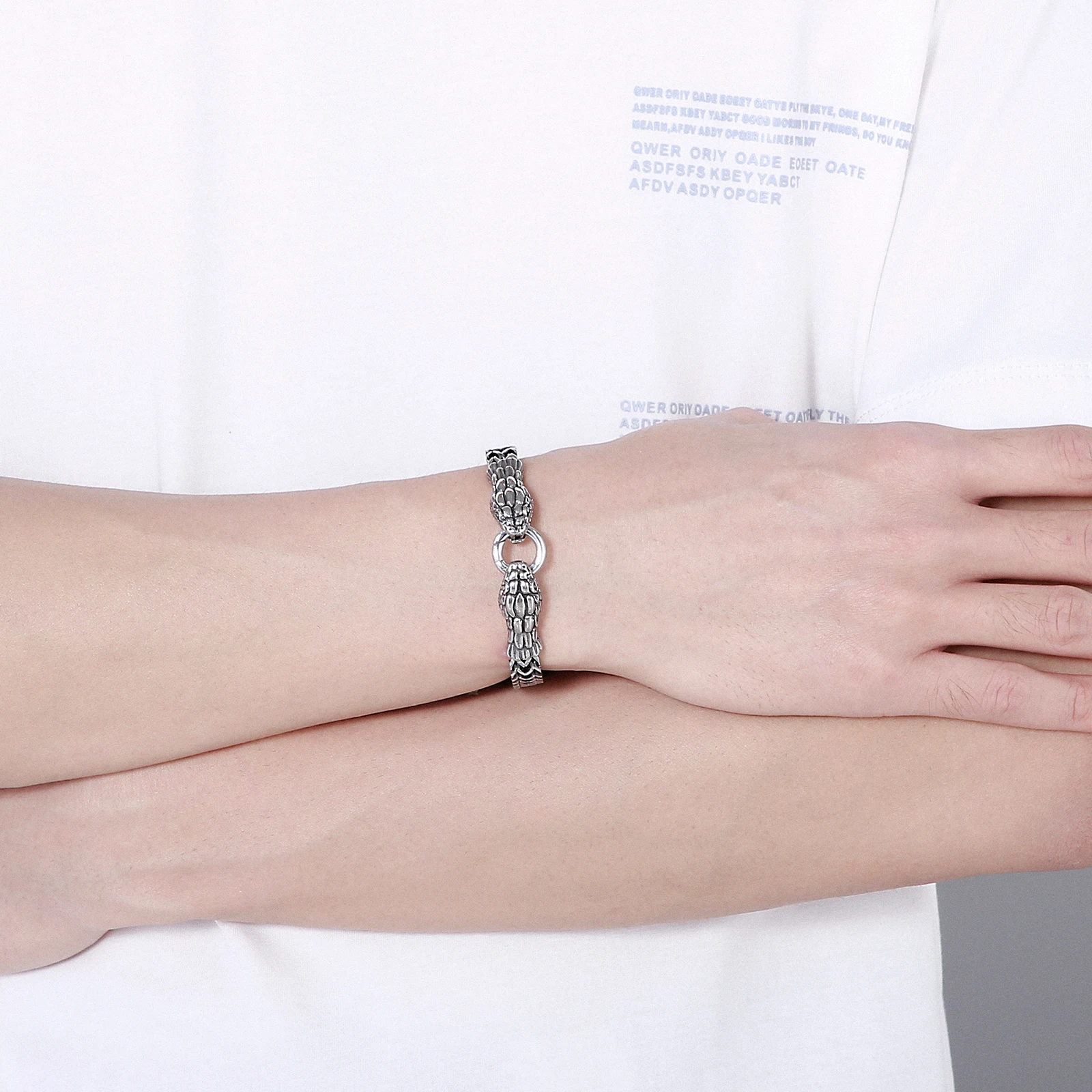 Браслеты для мужчин в стиле панк и готика увеличенные винтажные серебряные