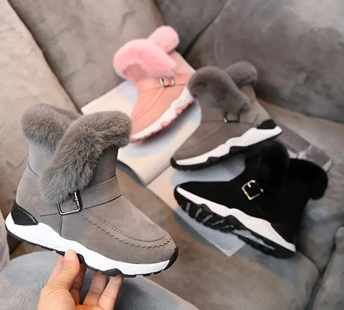 Зимние Детские плюшевые теплые ботинки повседневные Нескользящие Мартенс для