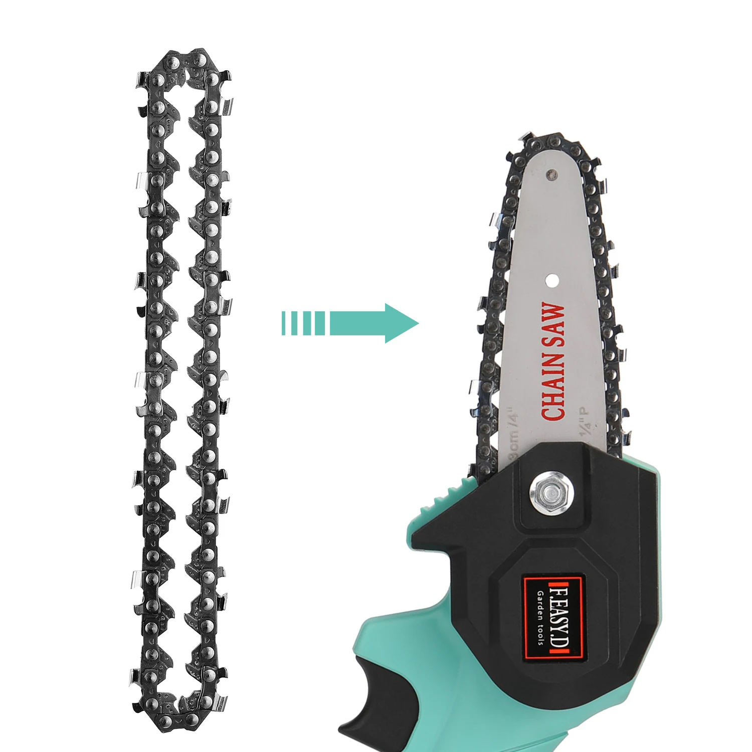 

133mm Mini Portable 65#Mn Chainsaw Chain 28E-Chain Link 14T Electric Saw Replacement Accessory for Wood Cutting