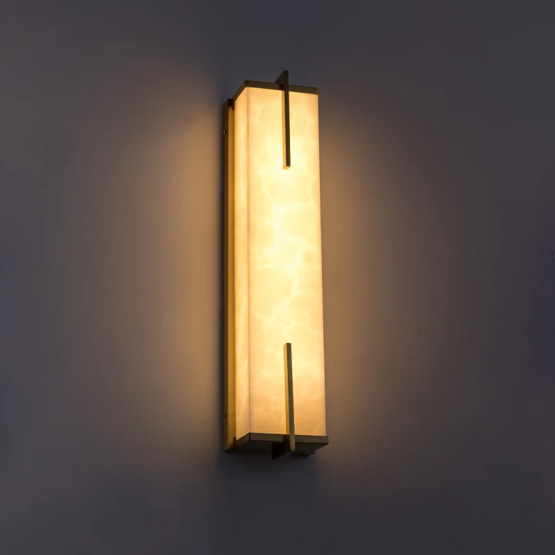 

FSS Modern Copper Wall Lamp Marble Retro Lampshade Bedside Lamp Living room Background Light Luxury Aisle Corridor Wall Lamp