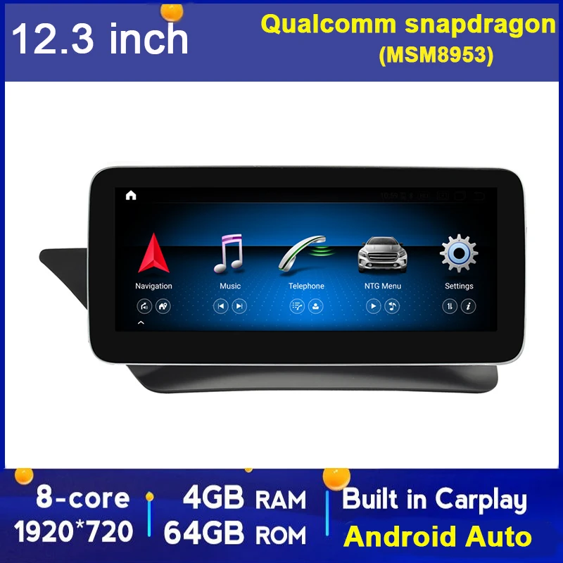 Android 10 0 большой экран 12 3 ''мультимедиа для C207 A207 E180 E200 E260 E300 E320 E350 E400 E500 E550 E63AMG 4