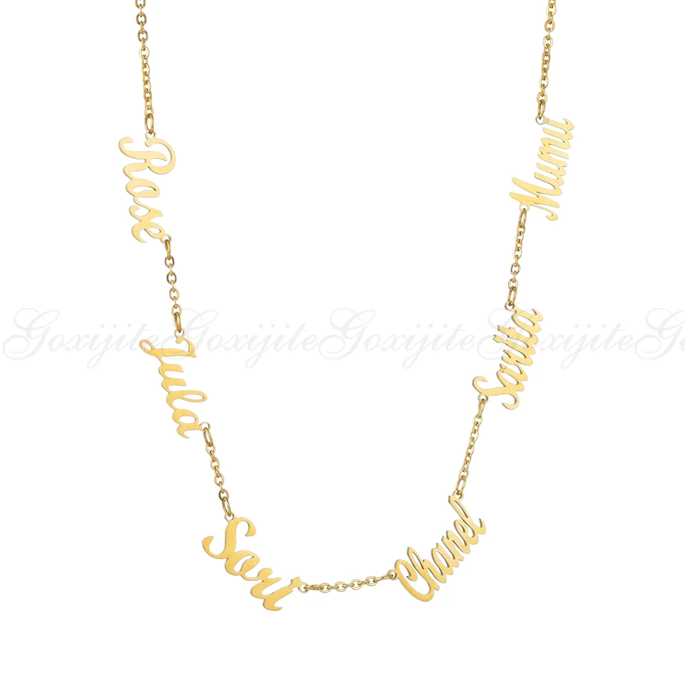 Goxijite персонализированное ожерелье с несколькими именами на заказ 6 именных