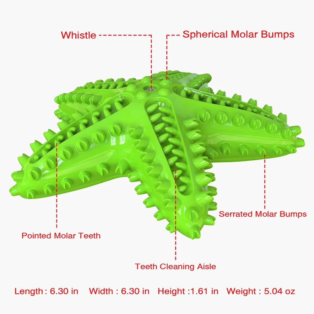 

Dog Toothbrush Starfish Toy Squeak Pop it Perros Water Floating Toys Pet Molar Pets Teeth Cleaning Brushing Dog Accessories