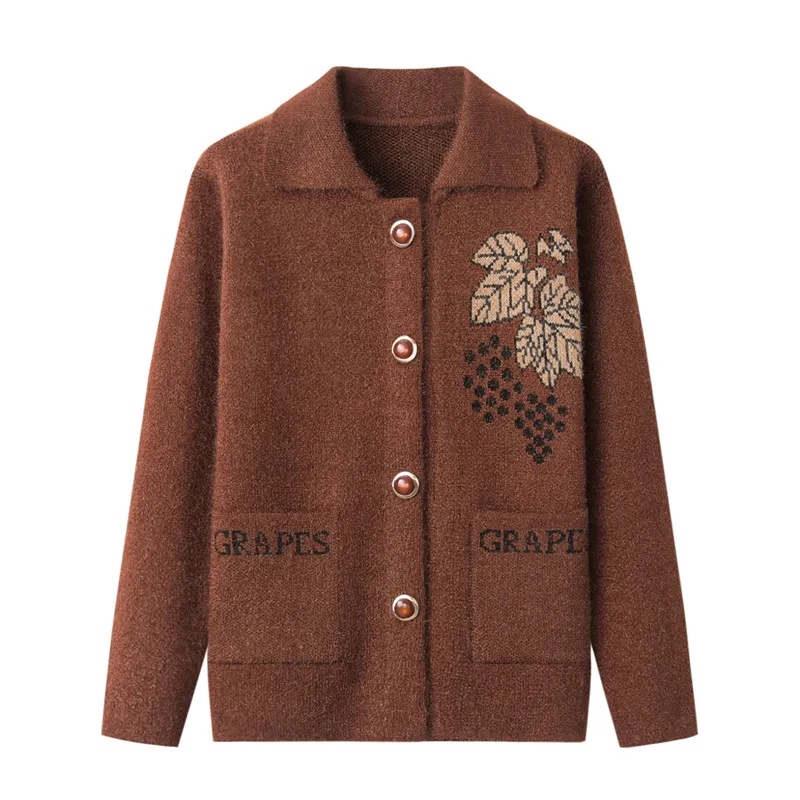 Кардиган женский трикотажный для мам среднего возраста осени W1744 2021 |