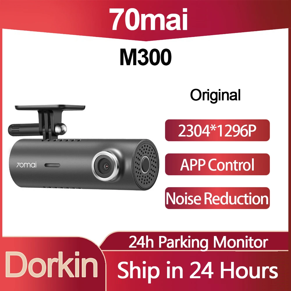 

Xiaomi Youpin 70Mai Dash Cam M300 Car DVR 1296P Night Vision 70mai M300 Cam Recorder 24H Parking Mode WIFI & App Control